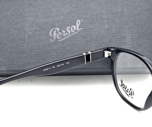 New Persol 👓 Reading Glasses 3283-V 95 52-19 145 Black & Silver Frames Readers - Picture 13 of 17