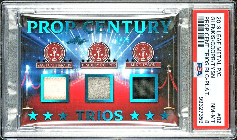 2019 Leaf RELIC Tyson / Cooper / Galifianakas (PLAT) PSA 8 MINT (RARE Pop 1) /25