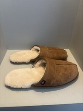 UGG Women's Brown Suede Slippers Sherpa Lining shoe Size 10-Fall/Winter