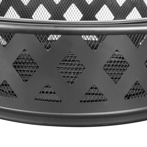 High Quality 30in Metal Fire Pit with Cooking Grates Outdoor Black US - Picture 14 of 21