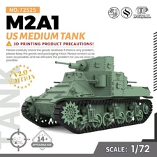 SSMODEL SS72525 V2.0 1/72 25mm Military Model Kit US M2A1 Medium Tank