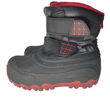 Cat  Jack black red winter boots hook  loop outdoors Thermolite Little kids 3