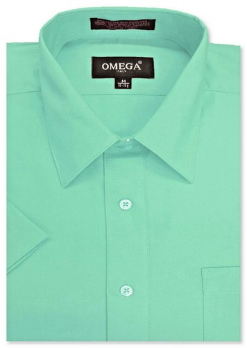 Mens Solid SHORT SLeeve Premium Regular fit Dress Shirts, 26 colors, size S~5XL - Picture 27 of 28