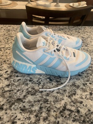 Women's Adidas ZX 1K BOOST White Light Blue Mint | size 7 | FX6864