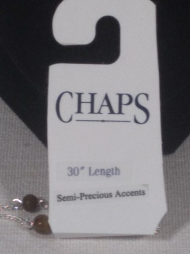 NWT Ralph Lauren Chaps Necklace 30" Vintage Silvertone Nat Stones Incl Lapis - Picture 3 of 8
