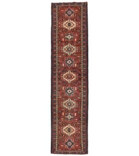 Vintage Hand-Knotted Tribal Runner Rug 3X12 ft Hallway Farmhouse Oriental Carpet