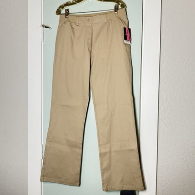NWT Izod Girls Plus Size 18.5 Pants Khaki Uniform Back to school