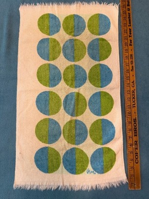 VTG 1960s Vera Neumann Cotton Terry Cloth Dish Towel Original Owner
