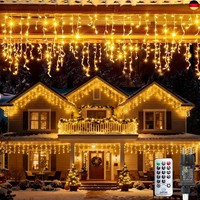 Bowfar Eisregen Lichterkette AußEn, 15M 600LED Weihnachtsbeleuchtung Mit