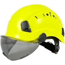 Construction Safety Helmet With Goggles Visor ABS Hard Hat ANSI Industrial Work