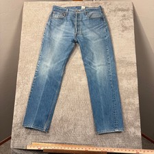 Levis 501XX Original Fit Jeans 36x34 Blue Denim Straight Leg Button Fly 501-0000