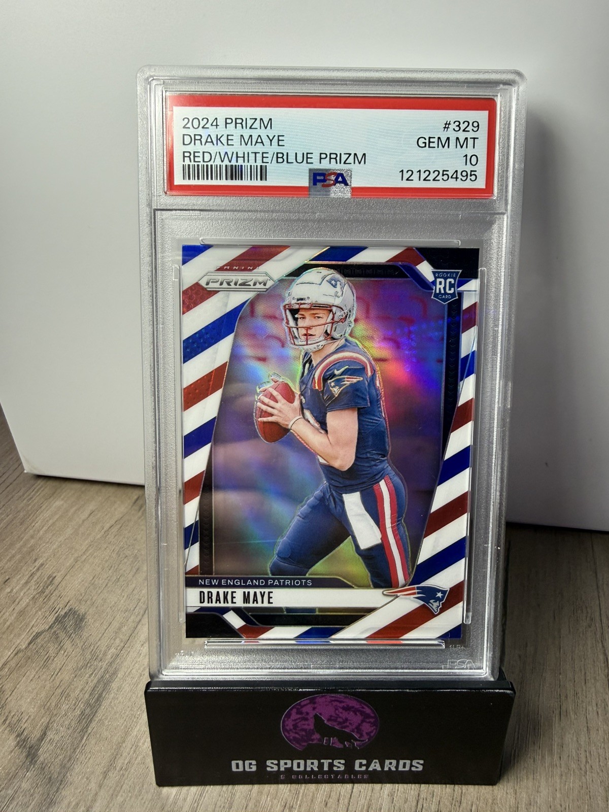 2024 PANINI PRIZM RED/WHITE/BLUE PRIZM #329 DRAKE MAYE ROOKIE RC PSA 10