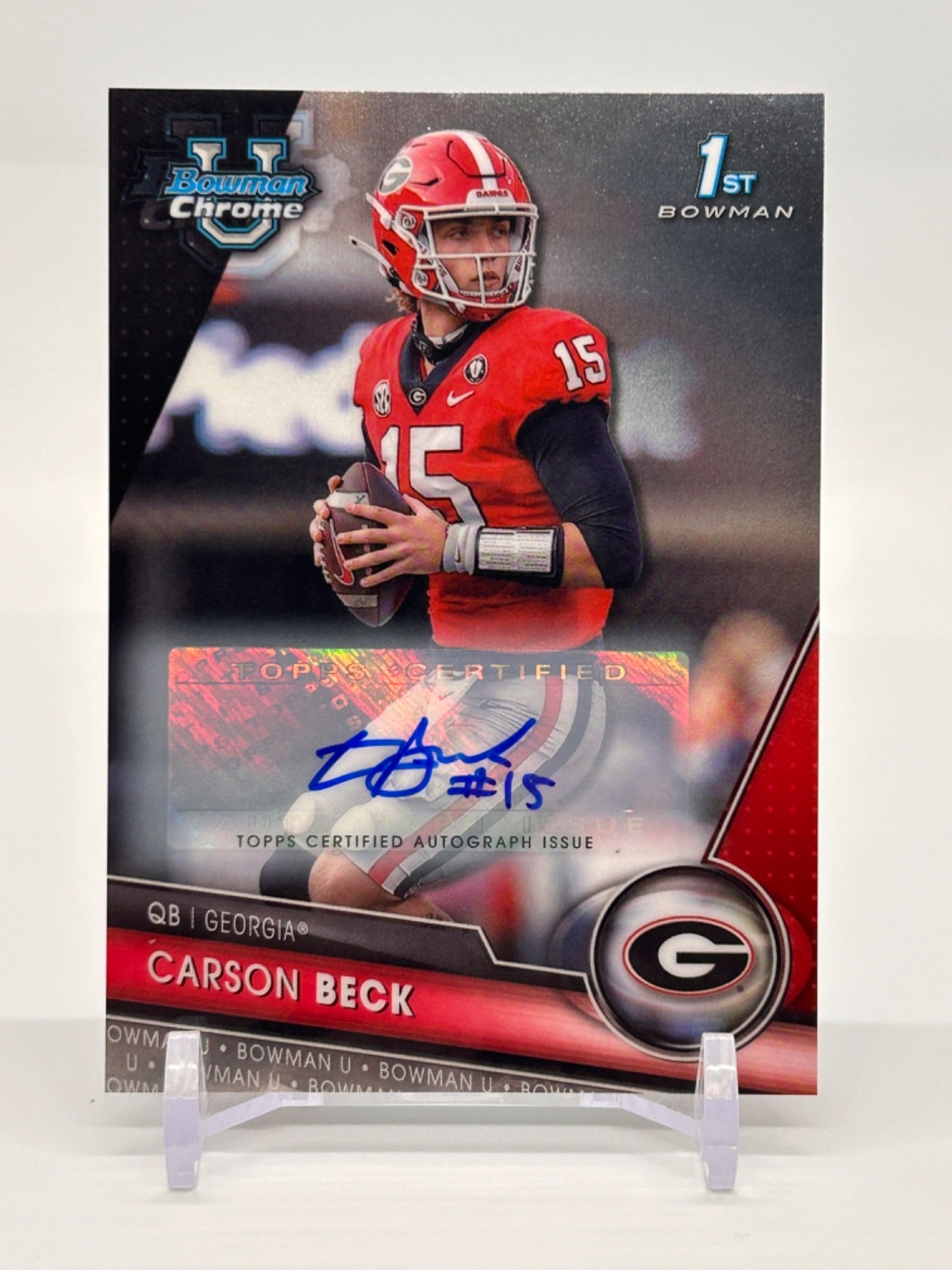 2023 Bowman University Chrome 1st Carson Beck #44 Auto Rookie