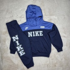 Nike Long Sleeve Color Block Hoodie  Jogger 2 Pc Set Navy Blue Size 4T Boys NWT