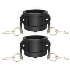 2 Pcs 2in Polypropylene Camlock Fittings with Dust Cap and Gasket Inside