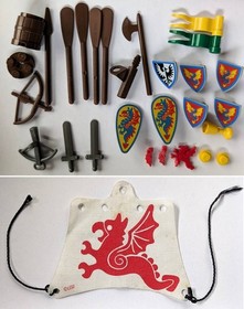 LEGO 6057 Black Knight Ship + 6018 Dragon Ship Minifigures