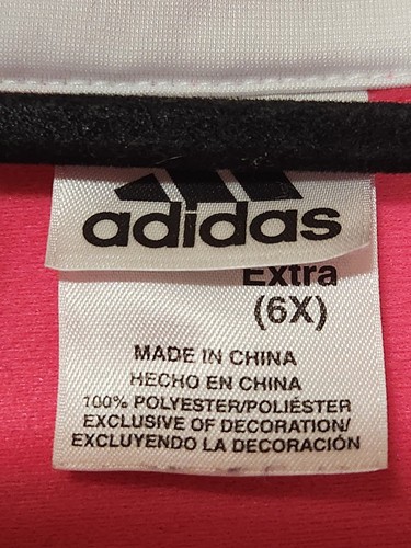 Adidas Girs Pink 3 Stripes 2 Pc Track Suit Jacket Pants Size 6X - Picture 11 of 12