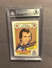 1976-77 OPC A. Lacroix (AS) signed.SD Mariners Card.BAS Autograph WHA HOF