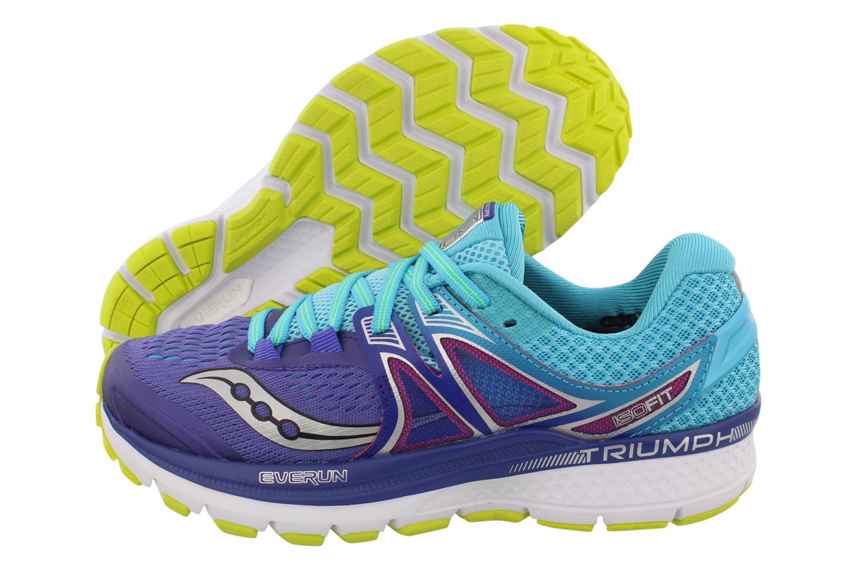 Saucony Triumph Iso 3 Running Women'S Shoes Size 7, Color: Purple/Blue/Citron