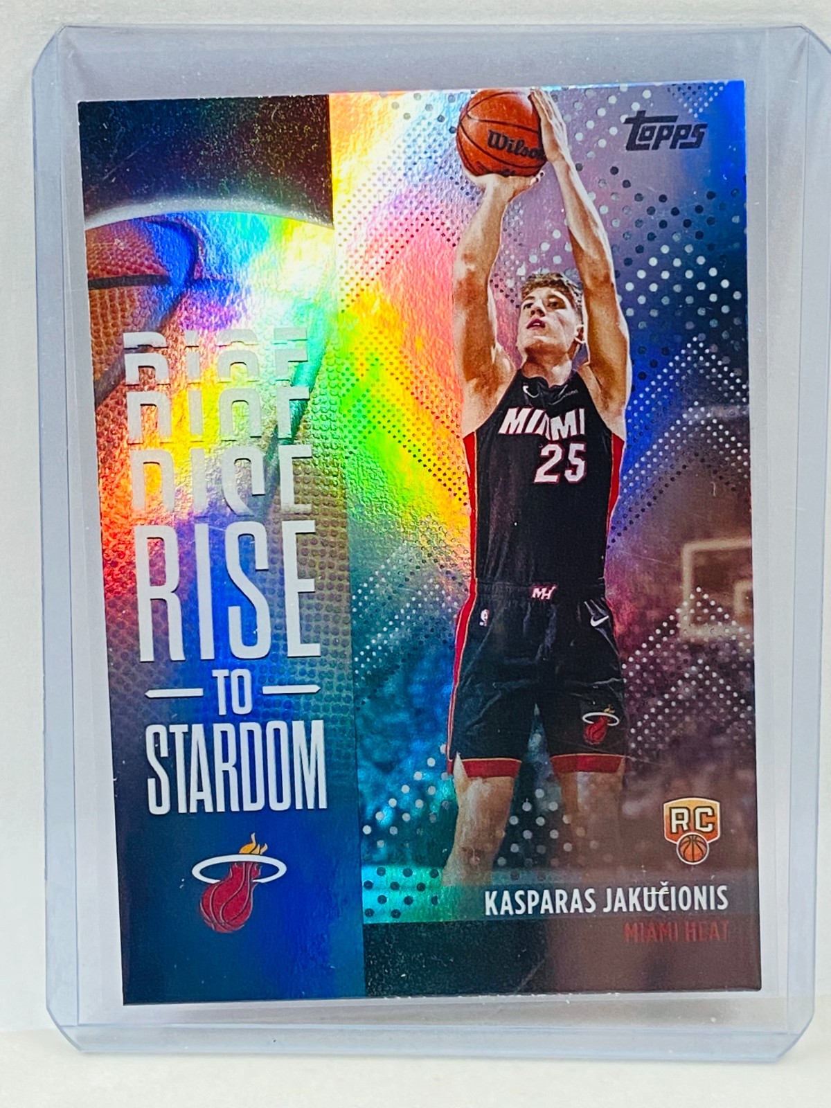 2025-26 Topps Kasparas Jakucionis RC Rise to Stardom Rainbow Foilboard RTS-20