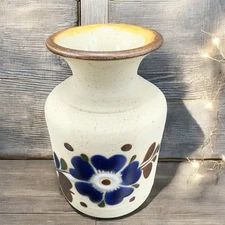 Vintage Mexico Pottery Bud Vase Bottle Stoneware Tonala Mexican Vase Floral VTG