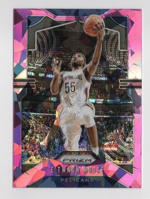 E'Twaun Moore 2019-20 Panini Prizm #174 Pink Cracked Ice New Orleans Pelicans