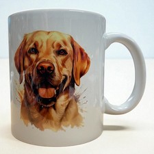 Image of STUNNING GOLDEN LABRADOR FACE DOG CERAMIC MUG 11OZ
