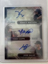 2022 Bowman Sterling - Triple Refractor Auto Kahlil Watson, Cappe, Salas /25