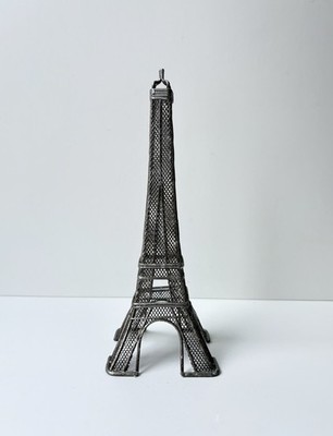 Vintage Metal Wire Eiffel Tower Sculpture 7'' x 3'' x 3'' Silver Tone