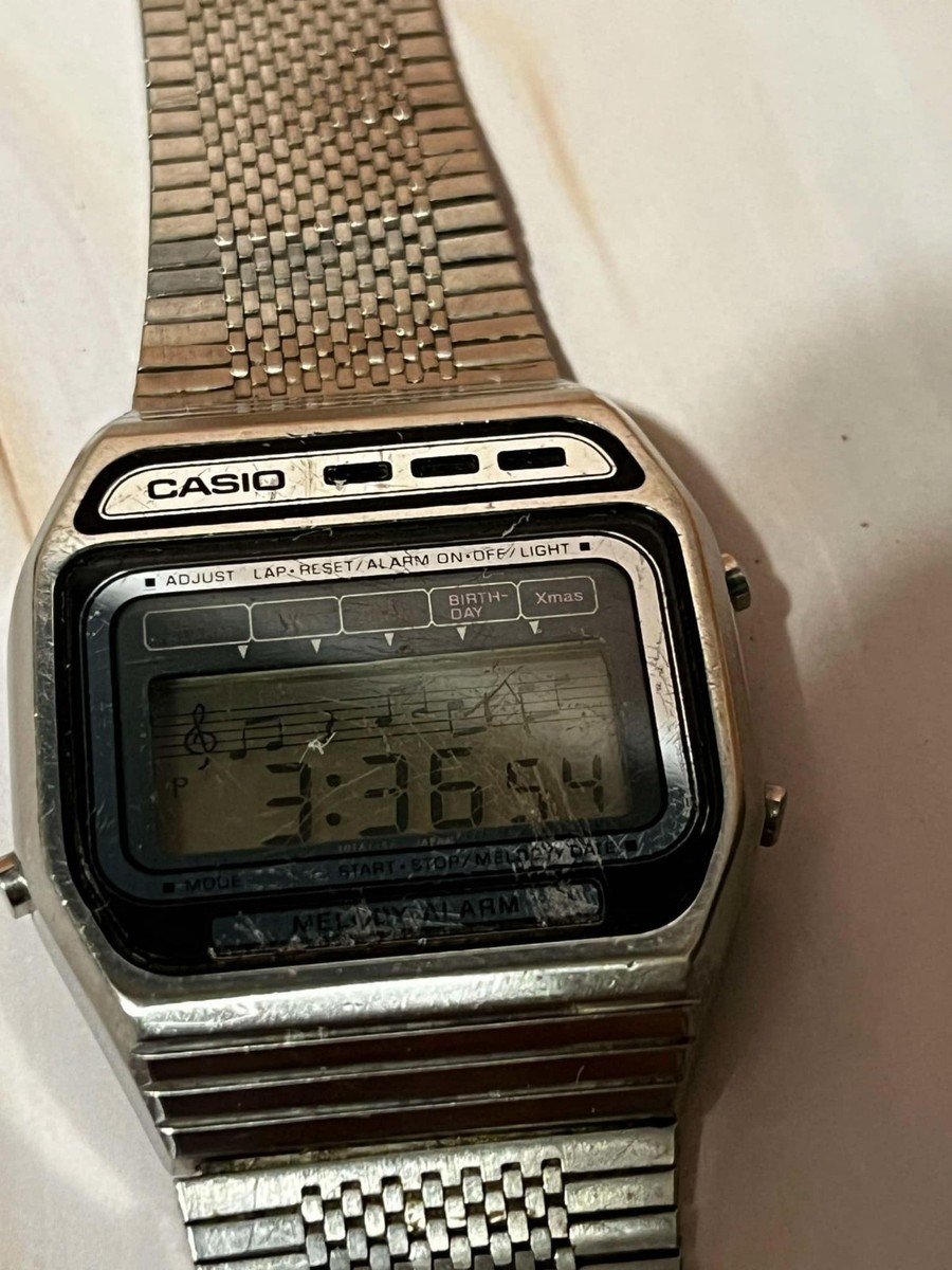 CASIO 82 H105 RARE MELODY WATCH STAINLESS STEEL MELODY WATCH