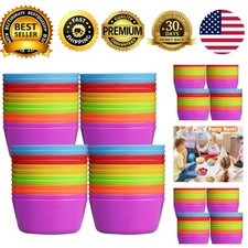 Kids Plastic Bowls 10 Oz 24 Pcs Cereal Snack Bowls 6 Colors