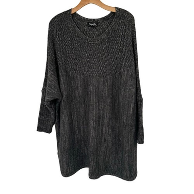 #ad Sympli womens Grey Knit Sweater chunky tunic size XL cotton 3 4 sleeve Canada $34.99