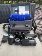 Ricoh KR-5 Super II 35mm Film Camera with 3 Lens and bag Tested Working