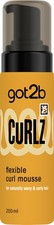 Image of got2b Curlz Flexible Curl Mousse 200ml – 200 ml (Pack of 1), Yellow 