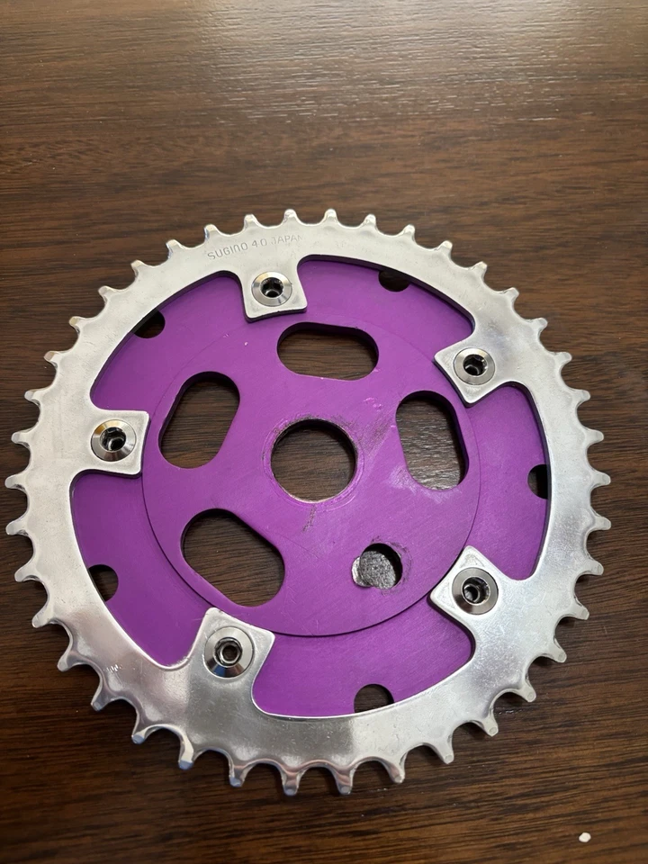 Plato Powerdisc Púrpura Ano Años 80 90 Tuf Neck Con 40t Sugino para BMX  Foto 3 de 4