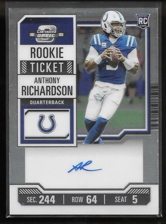2023 Panini Contenders Optic Anthony Richardson Auto Rookie Ticket #102 Colts