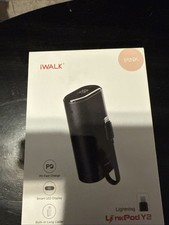 iWALK- Power Bank 9600mAh w/Built -In Cable Port- Pink