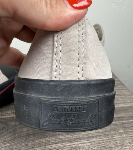 Converse Jack Purcell Canvas Shoes Men’s 10 Beige Black Toe 2015 Cork Insole - Picture 7 of 13