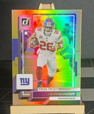 2022 Donruss #163 Saquon Barkley PREMIUM PRESS PROOF GOLD HOLO Giants Parallel 