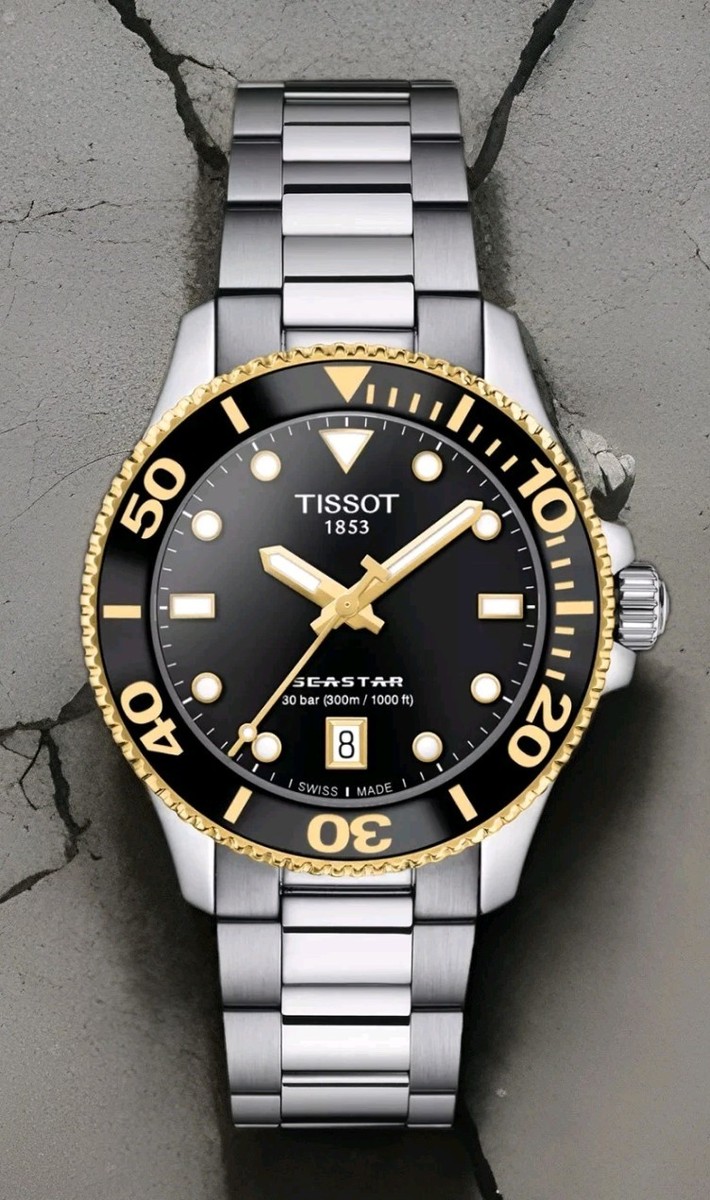Tissot SEASTAR 1000 36MM Black Dial Stainless Steel Watch T120
