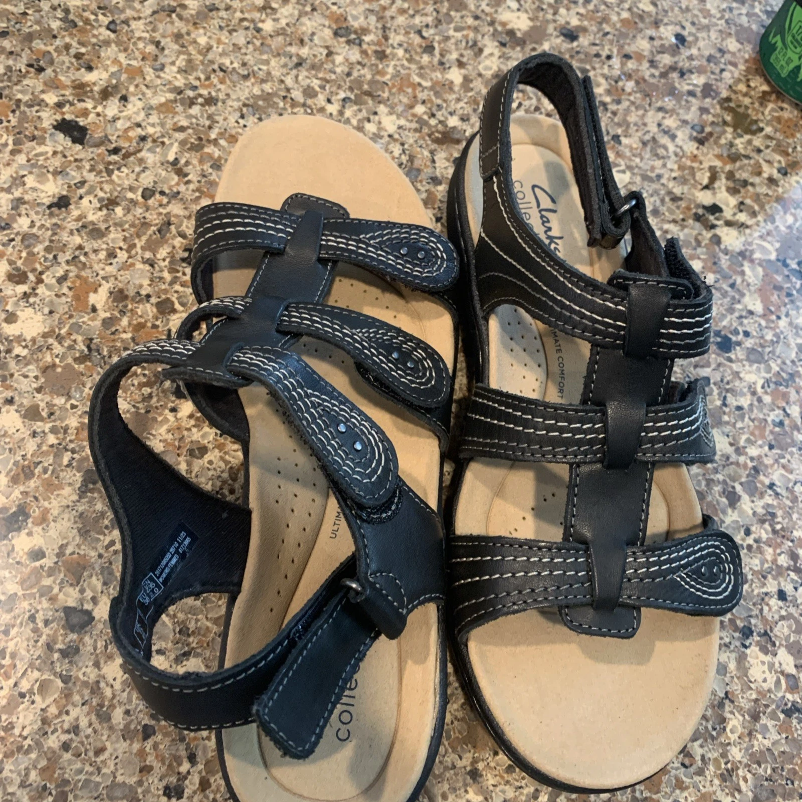 Sandali donna Clarks Laurieann Vine in pelle nera nuovi senza scatola misura 7 5 T8