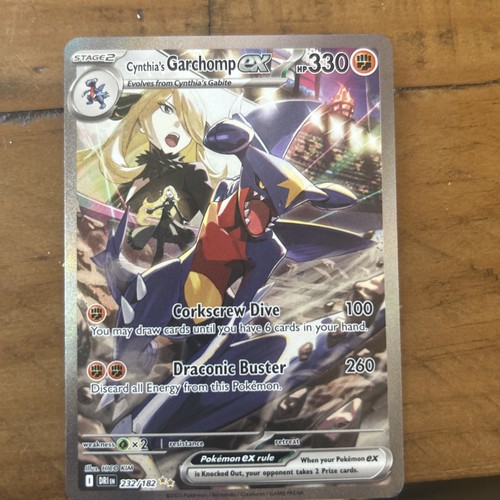Pokémon TCG Cynthia's Garchomp EX Card 232/182 Destined Rivals Series