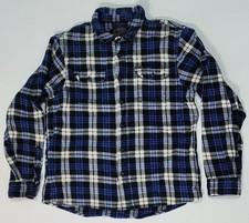 ORVIS Long Sleeved Plaid Heavy Flannel Button Up Shirt W/2 Pockets Men's Size L