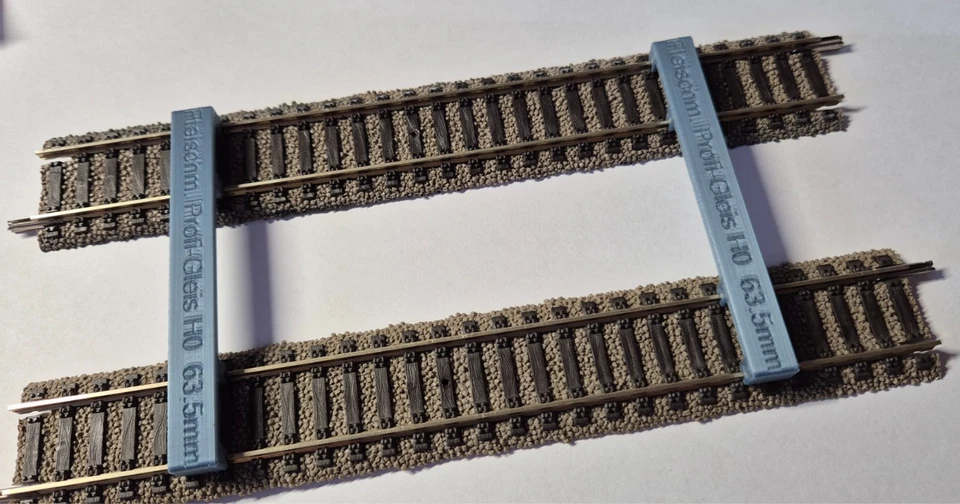 3D-SERVICES Parallelgleislehre, Gleisabstandslehre für Gleise, Fleischmann Gleise H0