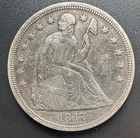 1847 Seated Liberty Dollar Coin, Cleaned