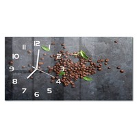Stilvolle Glasuhr Glas-Wanduhr Im Querformat Kaffeebohnen WeißE Zeiger 60X30 Cm