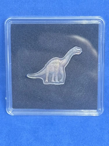 Pan Silver Brontosaurus Dinosaur 5 Gram .999 Silver TONED