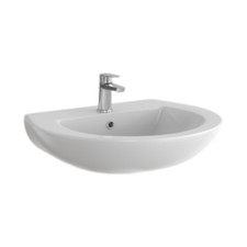 Lavabo 60 cm da bagno in ceramica bianca con foro rubinetto e troppo pieno VitrA