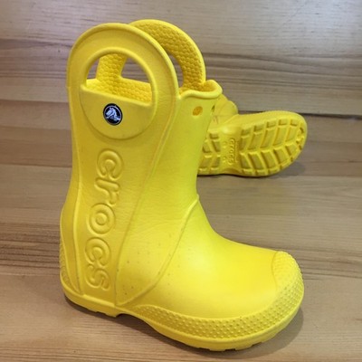 Crocs Handle It Rain Boots Yellow Child's Size C8 Yellow Clogs Waterproof