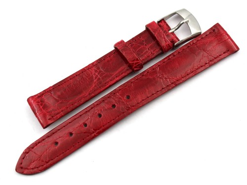 Cinturini Orologi Rosso Lucido Varie Misure Vera Pelle Coccodrillo Ricambi New - Picture 8 of 10